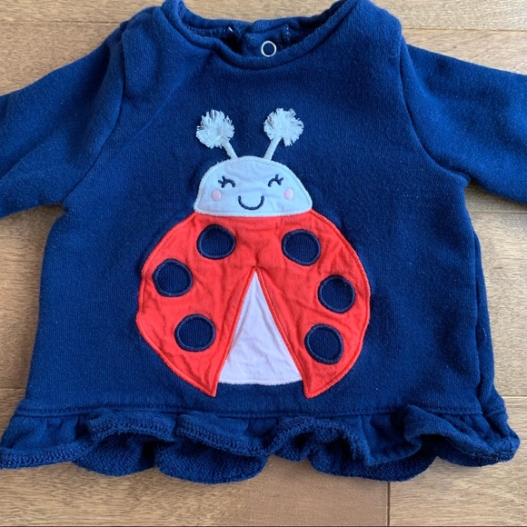 3/$10 CARTERS Baby girl ladybug sweater 6m - Picture 2 of 4
